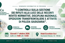Seminario informativo PolieCo: "I controlli sulla gestione dei rifiuti alla luce delle recenti novità normative. Disciplina nazionale, spedizioni transfrontaliere e attività di polizia giudiziaria"